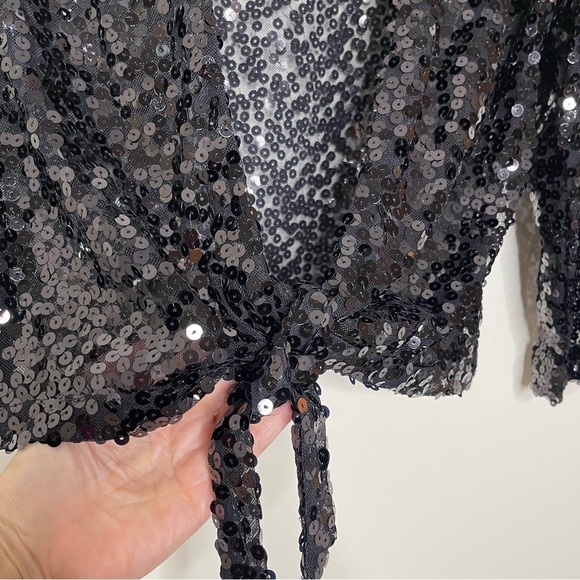 Chico’s Travelers Collection Sequin Ginger Jacket holiday party black tie - Picture 4 of 13